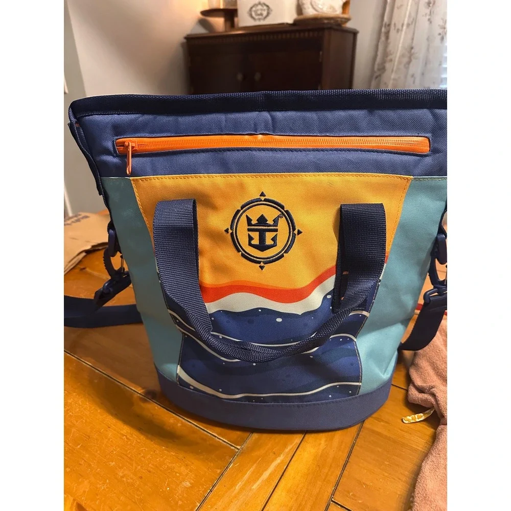 Royal Caribbean International Insulated Cooler Tote Bag Blue Nautical Cruise Bag